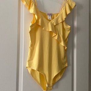 MADRAG ruffles bodysuit yellow